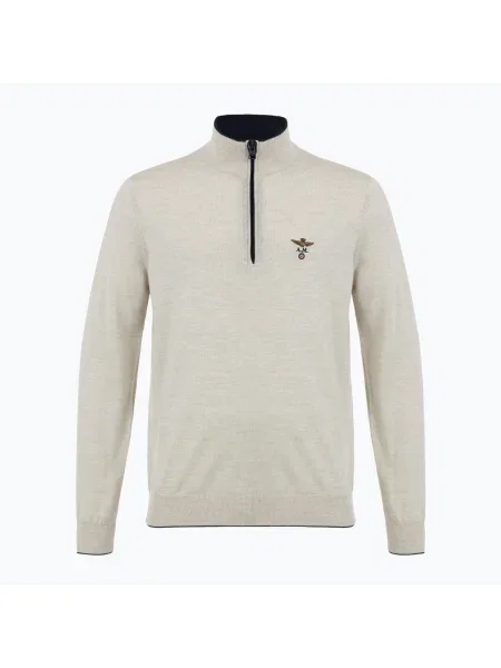 Pulover pentru bărbați Aeronautica Militare Zip sand melange