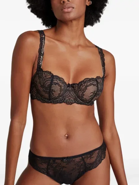 Sutien Aubade cu model floral din dantelă negru