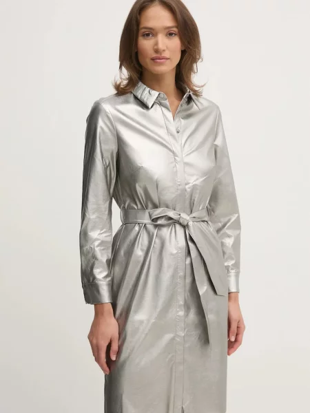 OUI rochie mini evazati argintiu