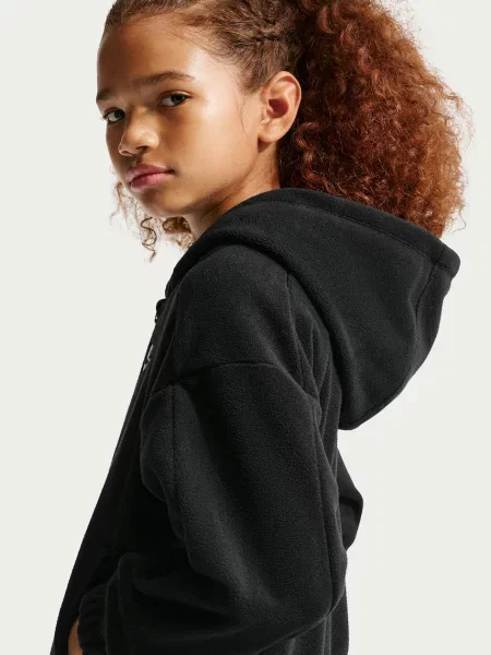 Nike melegítőfelső kapucnival gyerek polár Club Fleece fekete