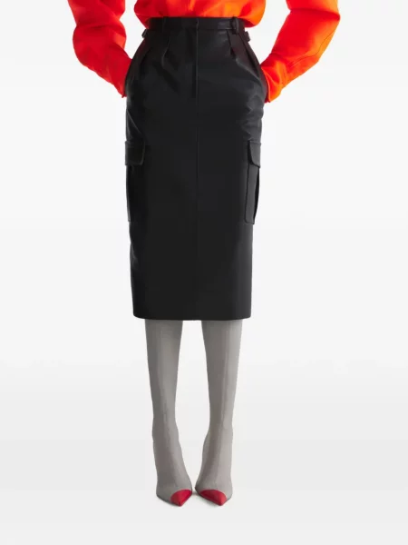 Fustă din piele Mugler negru