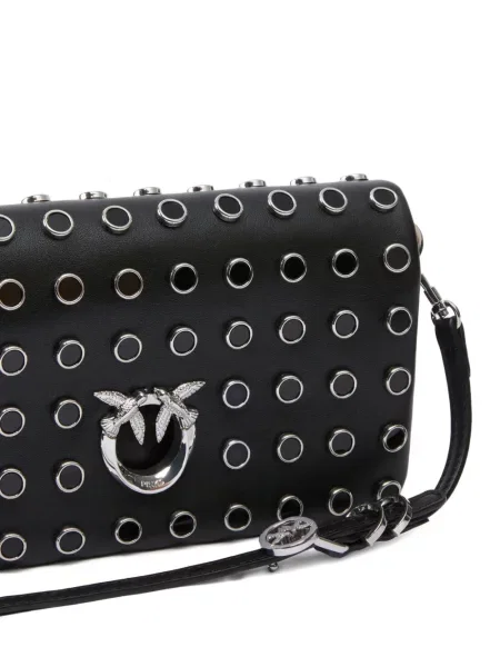 Geanta crossbody Pinko cu autograf negru