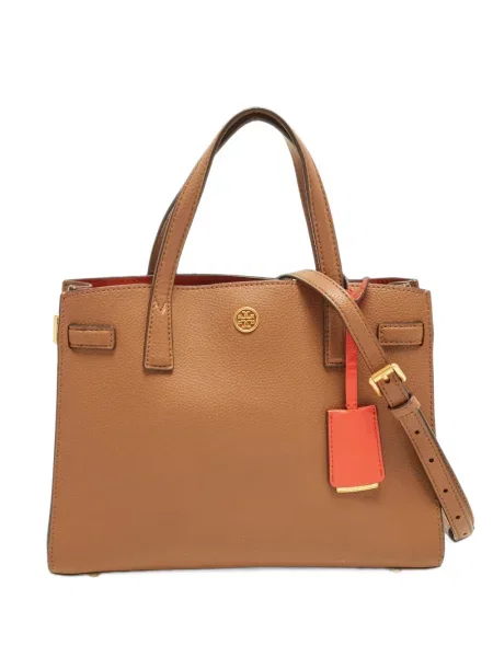 Geantă shopper Tory Burch din piele maro