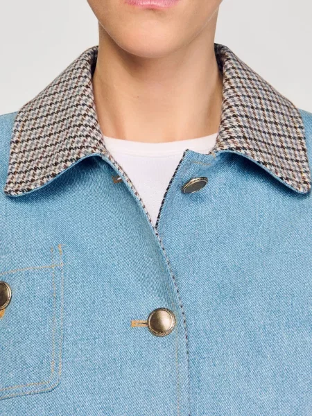 Джинсова куртка Sandro блакитна
