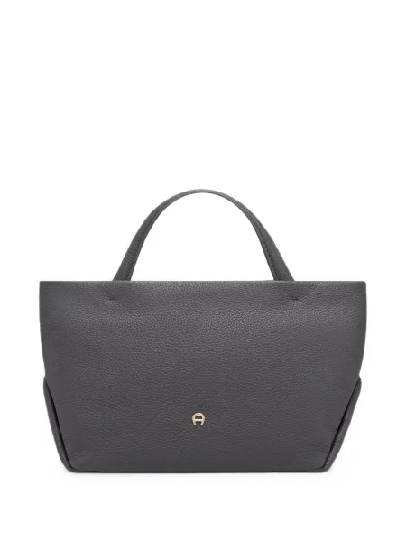 Geantă shopper Aigner din piele gri