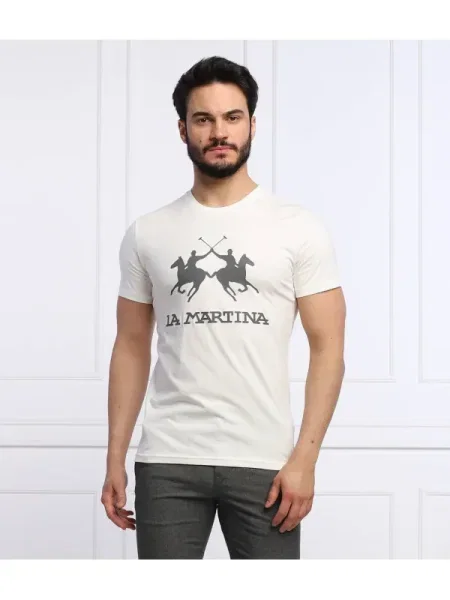 Tricou La Martina scurt alb