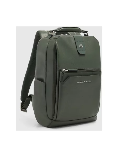 Torba na laptopa Piquadro skórzana zielona