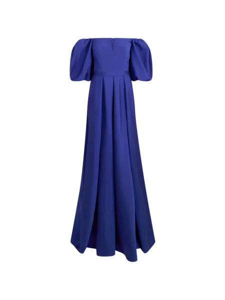 Rochie maxi Alberta Ferretti cu umerii deschiși albastru