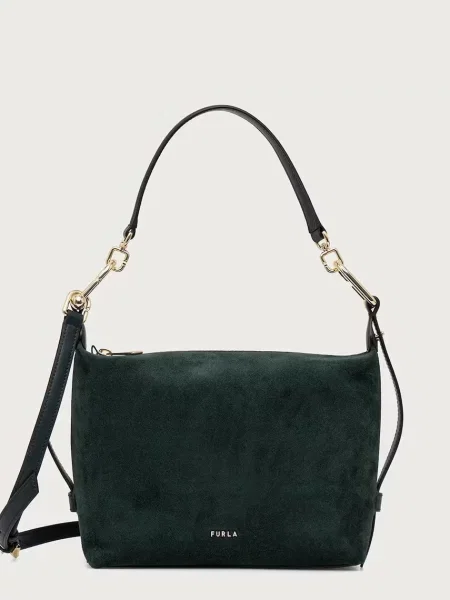 Furla crossbody kabelka dámska kožená Tonie Mini Hobo zelená