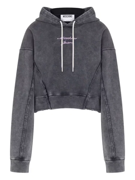 Sweter Moschino Jeans z kapturem szary