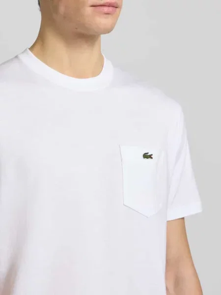 T-shirt o kroju regular fit z czystej bawełny Lacoste biała