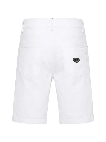 Pantaloni scurți din denim Philipp Plein alb