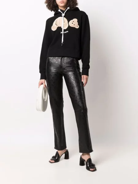 Bluza z kapturem Palm Angels z logo o skróconej długości czarna