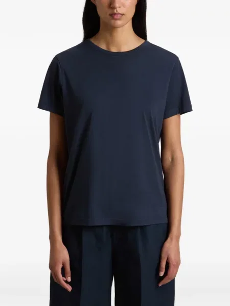 Majica Woolrich s okruglim izrezom s autogramom plava