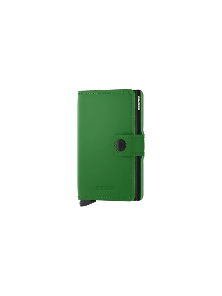 Кожен портфейл Secrid Miniwallet Matte Bright Green зелено черно