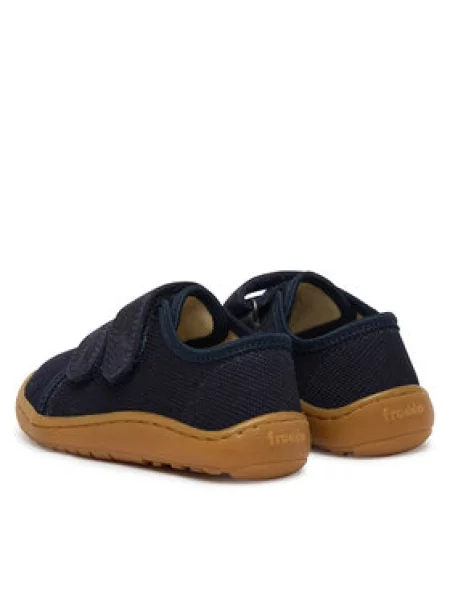 Froddo papuče za djecu od kože BAREFOOT CANVAS plava