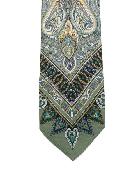 Вратовръзка Etro с принт с пейсли десен зелено