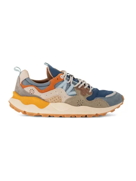 Sneakersy Flower Mountain skórzane w kwiatki niebieskie