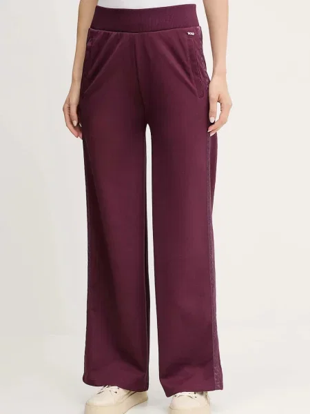 BOSS spodnie lounge różowy gładkie fioletowe