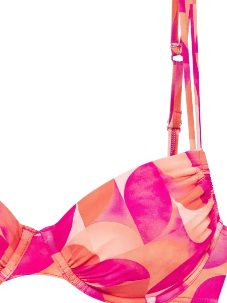 LASCANA Bikinový top krémová / oranžová ružová