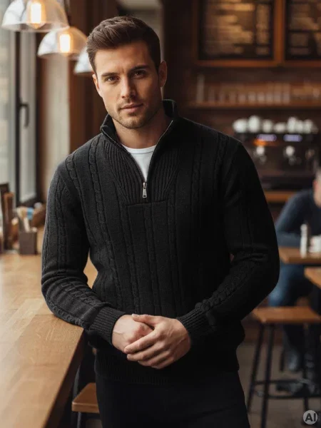 Sweter ze stójką Dstreet czarny