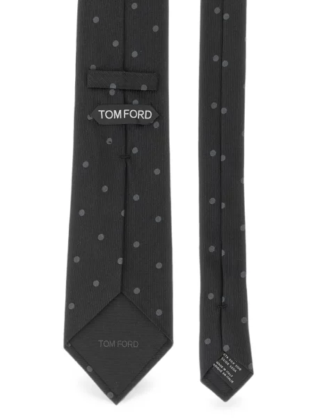 Cravată Tom Ford cu buline din jacard negru