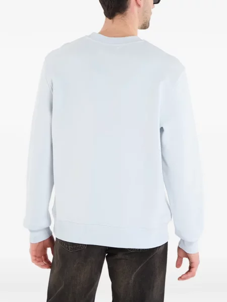 Hanorac crewneck Samsøe Samsøe cu imagine cu decolteu rotund albastru