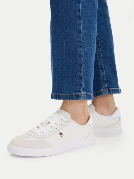 Tommy Hilfiger TH CHIC LOW VULC tenisice za žene od kože bijela