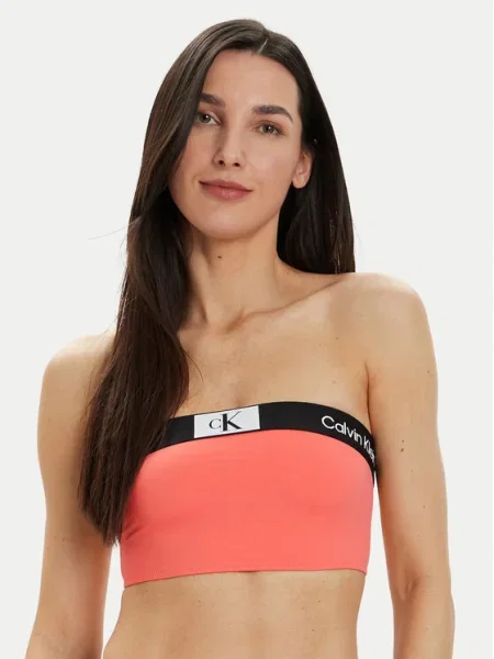 Calvin Klein Swimwear Горнище на бански Коралов