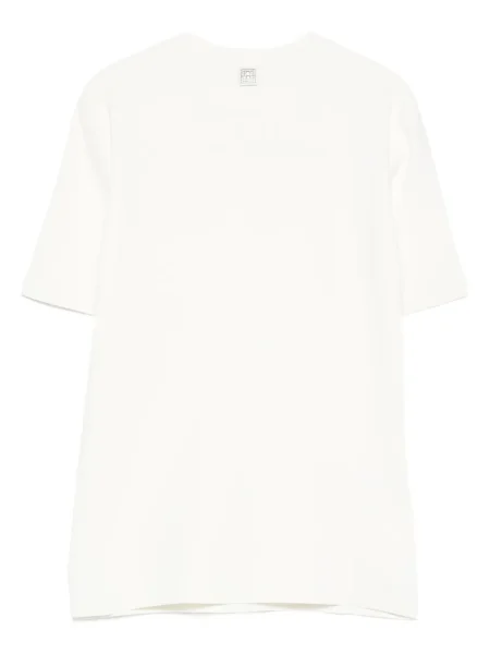 Top Toteme tricotate cu decolteu rotund alb