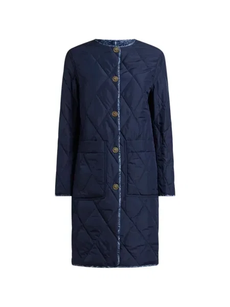 Pikowany płaszcz Etro niebieski