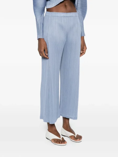Pantaloni Pleats Please Issey Miyake plisate albastru