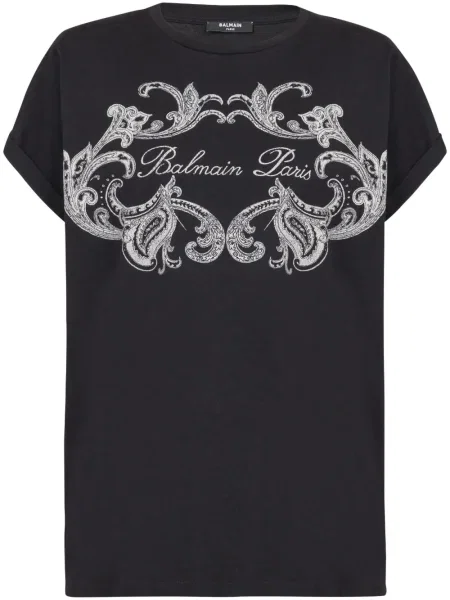Tricou Balmain cu imagine negru