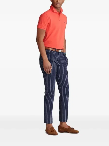 Lanena polo majica Polo Ralph Lauren karirana zelena
