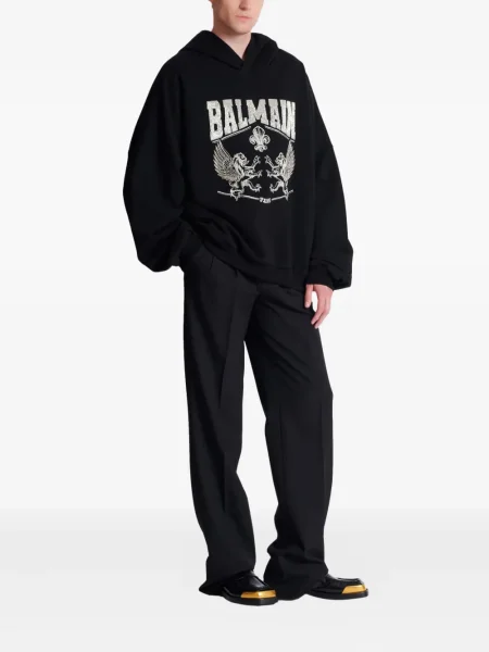 Hanorac cu glugă Balmain de cristal negru