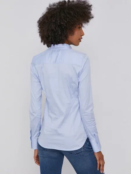 MOS MOSH Blúz Tilda Sustainable Shirt világoskék kék