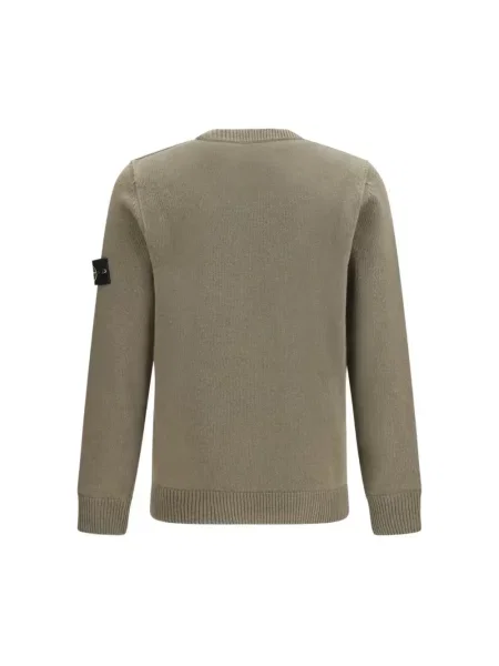 Sweter Stone Island wełniany z kamieniami zielony