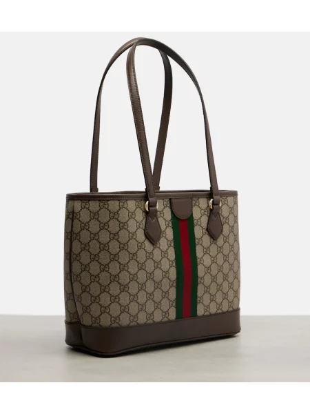 Geantă Gucci Ophidia din canvas bej