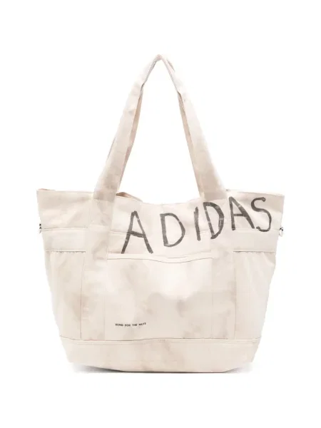 Sneakerși Adidas din piele cu autograf roșu