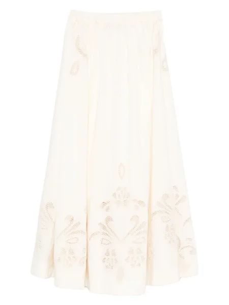 Fustă midi Forte_forte cu model floral până la genunchi