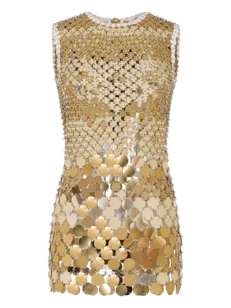 Rochie mini Rabanne de costum auriu