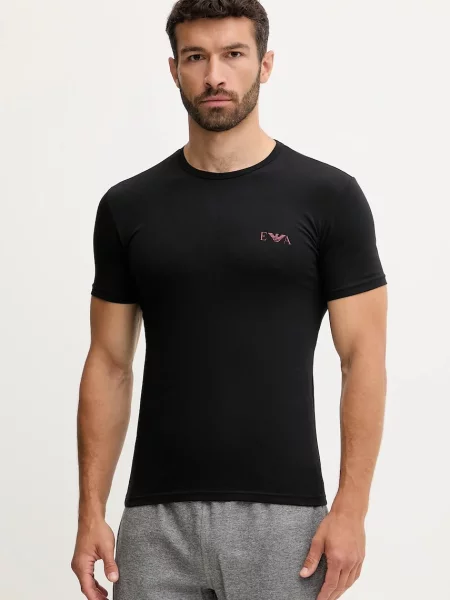 Домашна тениска Emporio Armani Underwear 2 броя с принт бяло