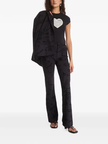 Pantaloni Desigual evazate negru