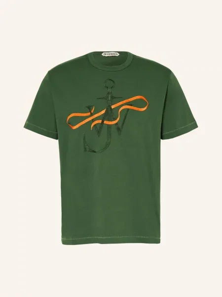 Jw Anderson Tričko / oranžová / tmavě zelená