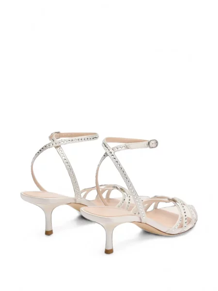 Sandale Stuart Weitzman din satin alb