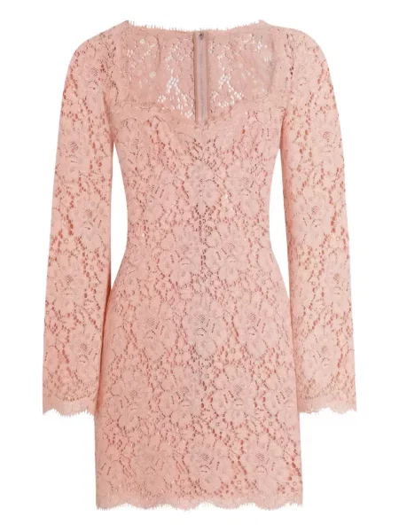 Rochie mini Dolce & Gabbana din dantelă de costum roz