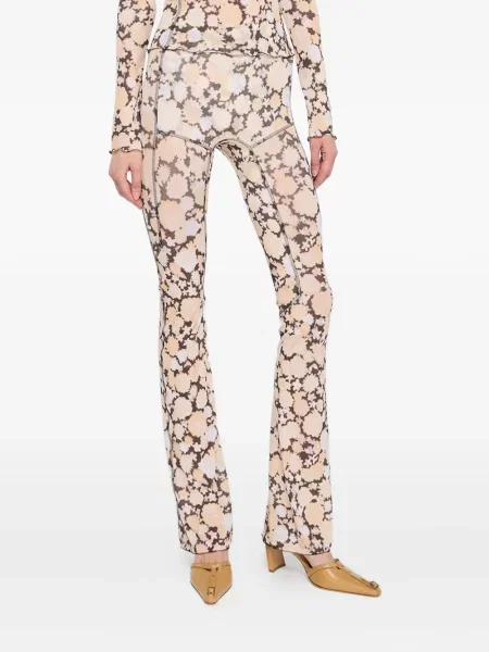 Leggings Knwls cu model floral cu imagine portocaliu