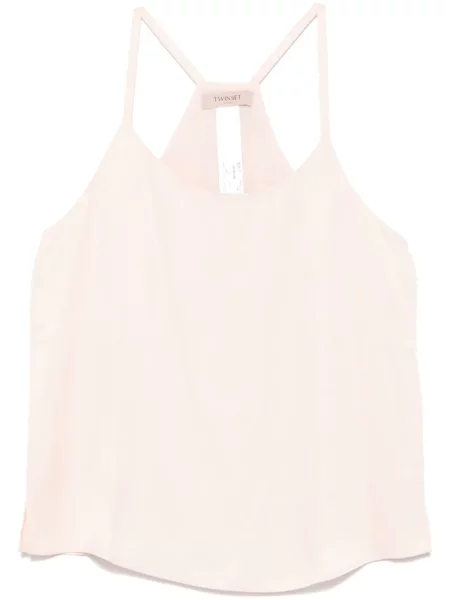 Top Twinset din satin roz
