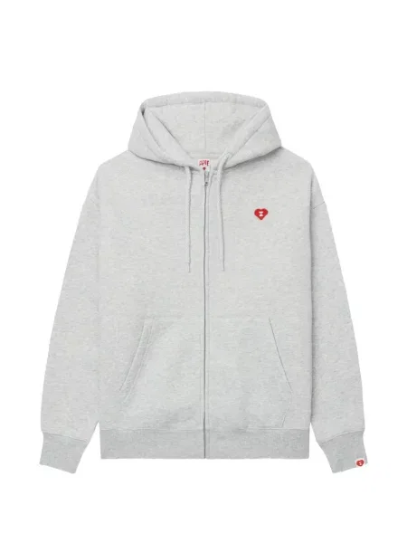 Mikina s kapucí Apee™ By *a Bathing Ape® se srdcovým vzorem šedá