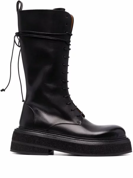 Botine Marsell cu șireturi din dantelă negru